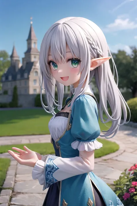 insanely detailed, absurdres, ultra-highres, ultra-detailed, best quality,
1girl, solo, nice hands, perfect hands
BREAK
elf girl, (sorcerer outfit), (nsfw:-1.5), (navel:-1)
BREAK
happy smile, laugh, open mouth
BREAK
from side,
standing, cowboy shot, looking at viewer
BREAK
slender, kawaii, perfect symmetrical face, ultra cute girl, ultra cute face, ultra detailed eyes, ultra detailed hair, ultra cute, ultra beautiful
BREAK
fantasy world, garden of castle, depth of field, ultra detailed background
BREAK
small breasts,
BREAK
silver hair, elf ear, green eyes