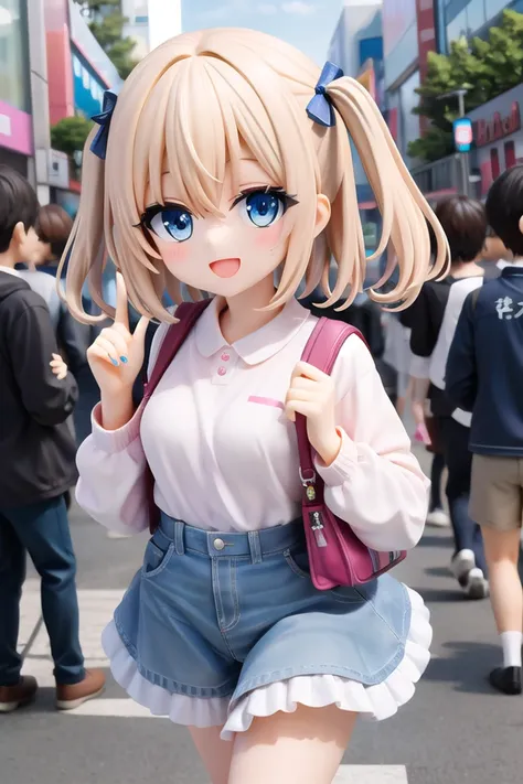 insanely detailed, absurdres, ultra-highres, ultra-detailed, best quality,
1girl, solo, nice hands, perfect hands,
BREAK,
(wearing harajuku-style coordinate),
happy smile, laugh, open mouth,
walking, seductive pose,
from above, cowboy shot, looking at viewer,
BREAK,
slender, kawaii, perfect symmetrical face, ultra cute girl, ultra cute face, ultra detailed eyes, ultra detailed hair, ultra cute, ultra beautiful,
by Canon EOS, SIGMA Art Lens 35mm F1.4, ISO 200 Shutter Speed 2000,
BREAK,
in harajuku, shibuya, tokyo, street, crowd, cityscape,
(cleavage:-0.8)
BREAK,, (white) blonde hair, medium hair, messy hair, blue eyes, hair between eyes