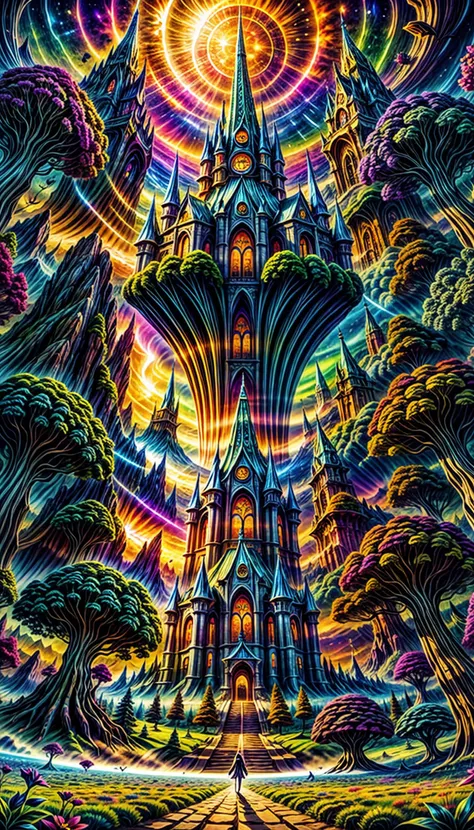 (Transport me to a world unlike my own, teeming with flora, fauna, and magical serenity),(Craft a dream-like surreal castle landscape, fusing colors in unique ways to create eye-catching scenery),(Fuse your art with the spirit of Technetic Dreams),
<lora:Cartographic_Journey:0.4>,<lora:guochaochahua_20230828223853:0.1>,<lora:Elixir:1.5>,<lora:more_details:0.9>,<lora:LORA-XenoDetailer-v3A:0.9>,<lora:add_sharpness:0.8>,<lora:colorify:1>,<lora:otherworldlyColorscapes:0.8>,