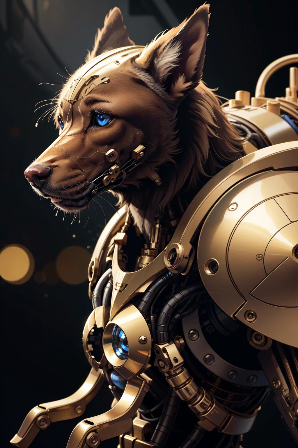(masterpiece, best quality), intricate details, 8k, artstation, wallpaper, official art, splash art, sharp focus,
dog, <lora:reelmech:0.8> mechanical parts, robotic,
(photorealistic:1.2) (bokeh) (best quality) (detailed skin:1.3) (intricate details) (8k) (detailed eyes) (sharp focus)