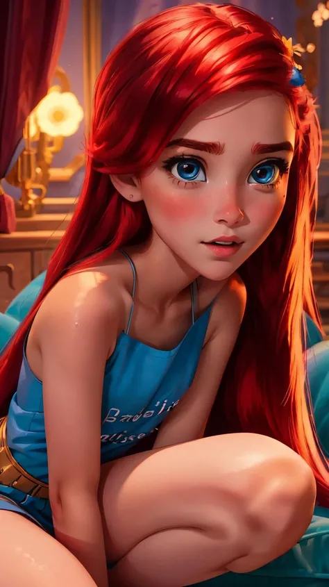 a profesional picture of 1 girl, young girl,small breasts,astetic beauty, <lora:Ariel1:0.69> xyzariel on dusk , preparating to jump , sad realistic ,perfect quality,best quality,ultrasharp,ultradetailed,perfect quality,masterpiece,intricated details, close up <lora:add_detail:0.4> hotify,