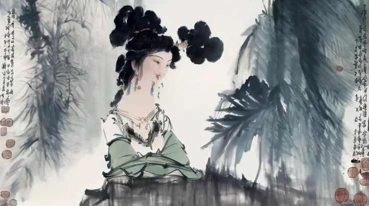 (best quality),((masterpiece)),(highres), original, (extremely detailed 8K wallpaper), overexposure,1girl,(solo),(upper body),(medium breasts),(an extremely delicate and beautiful),(Beautiful and detailed eye description),(Beautiful and detailed facial depiction),arms behind back,formal dress,hair ornament, necklace, jewelry,earrings,chinese style architecture,wavy hair,messy hair,swept bangs, <lora:Bai_Bohua-000012:2>, masterpiece, best quality,