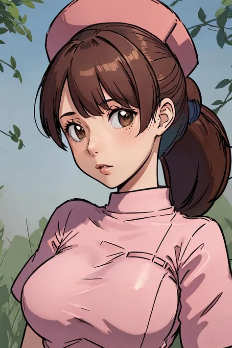 (masterpiece, best quality), 1girl, <lora:BWNurse:1> bwnurse, nurse cap, ponytail