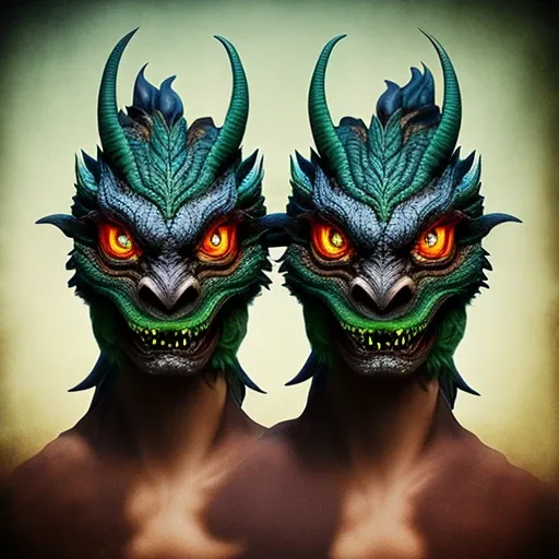 photo of 2heads,twin heads dragon,monster,<lora:twoHeadsLORA_2headsV10:1.3>, detailed,fantasy
