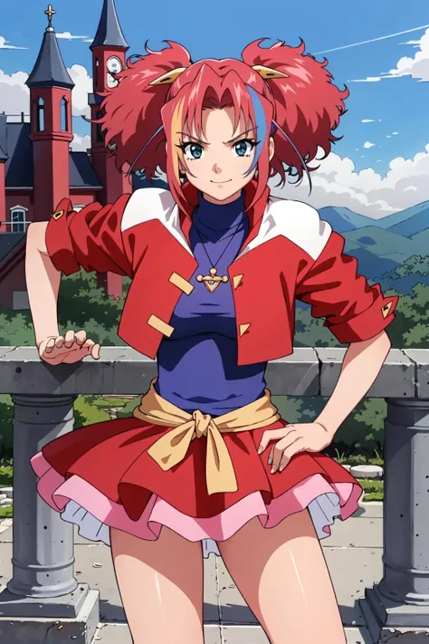 masterpiece, best quality, outdoor, 1girl,solo,cowboy shot,castle,
<lora:liccaV1:0.8>licca,miniskirt,