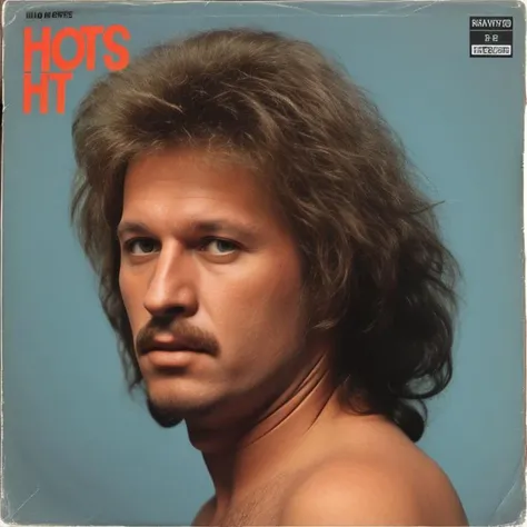 <lora:badHaircutVinylRecord_v10:1>, brc, <80's> album cover, 12-inch, pop, realistic, photorealistic, a man with a mullet