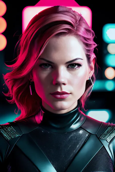 marianaKl1 in cyber neon lighting, futurism, intricate futuristic jewelry accessories, cyberpunk glossy red latex turtleneck, hyper photorealistic, crispy quality, digital photography, trending in artstation, trending in pinterest, cinematic, 4 k ultra hd, art by pascal blanche, art by greg rutkowski