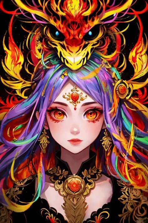 1girl, beautiful woman in a mythical colorful spirit forest, masterpiece, perfect face, intricate details, horror theme, raw photo, photo unp