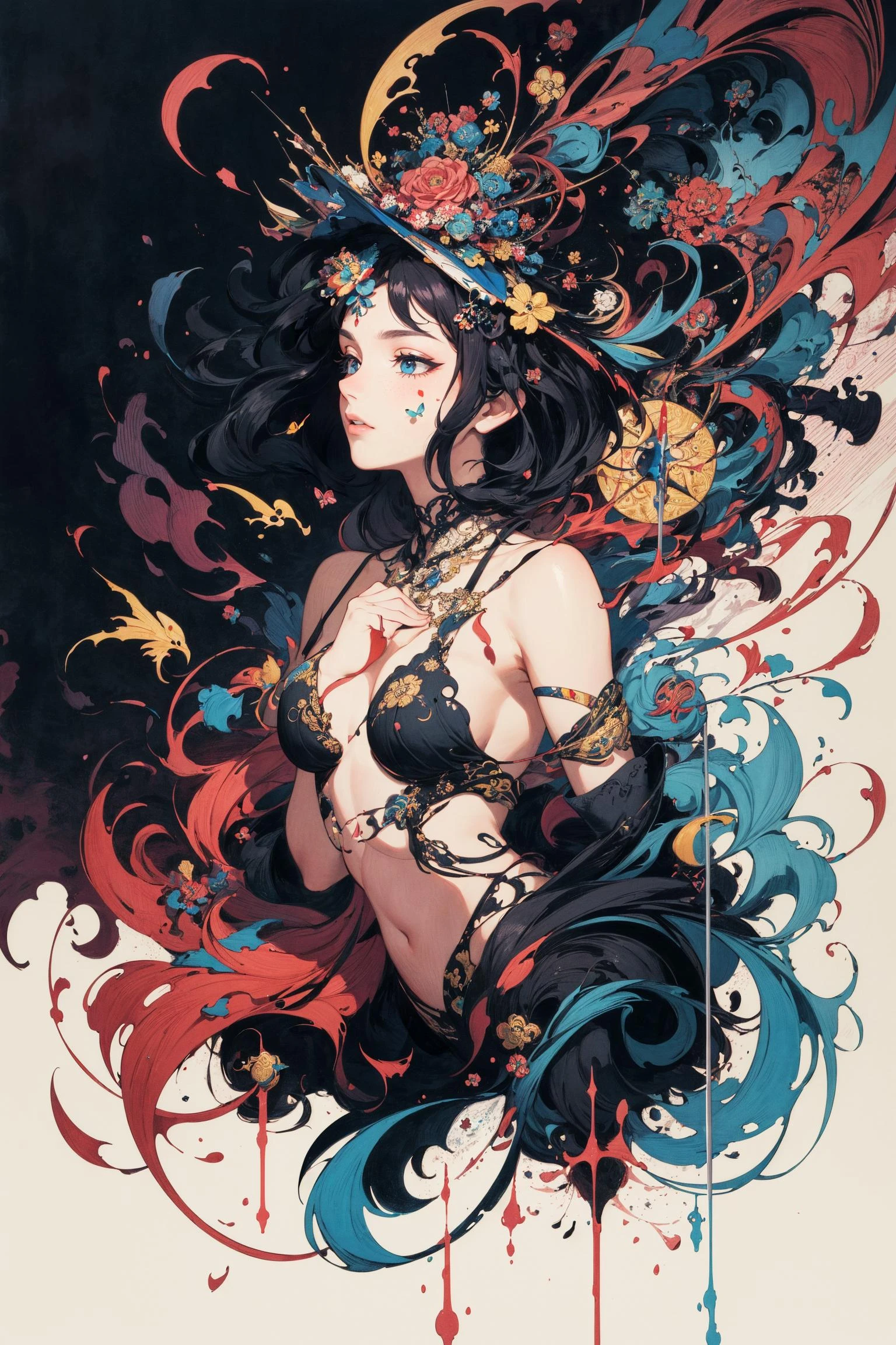 (masterpiece:1.2), best quality,fantasy,scenery, ((sword)),official art, unity 8k wallpaper, ultra detailed, beautiful and aesthetic, masterpiece, best quality, (zentangle, mandala, tangle, entangle), (fractal art:1.3) , 1girl, extremely detailed, dynamic angle, cowboyshot, the most beautiful form of chaos, elegant, a brutalist designed, vivid colours, romanticism, by james jean, roby dwi antono, ross tran, francis bacon, michal mraz, adrian ghenie, petra cortright, gerhard richter, takato yamamoto, ashley wood, atmospheric, ecstasy of musical notes, streaming musical notes visible