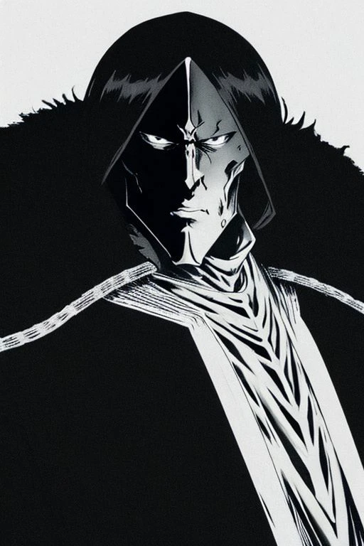 illustration,
slender person,
pronounced facial features,
dark-pale skin,
eyes,
long hair,
knight armor,
armor plate
pronounced facial features,
fur collar,
fingerless gloves,
black and white colors,
black mist background,
looking at viewer,
dynamic light, ultra detail,
extremely detailed CG, full detail,
8k best quality, realistic, 8k,
micro intricate, masterpiece,
by Kentaro Miura
by Tito Kubo