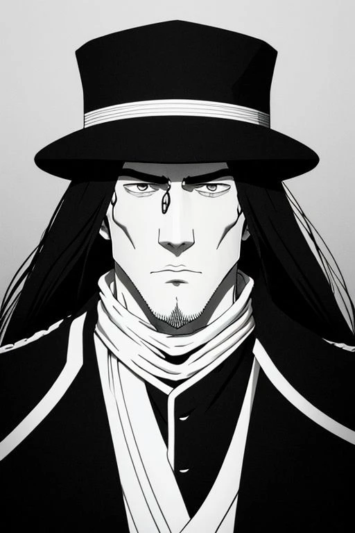 illustration,
slender person,
pronounced facial features,
dark-pale skin,
eyes,
long hair,
military uniform,
military hat
pronounced facial features,
fur collar,
fingerless gloves,
black and white colors,
black mist background,
looking at viewer,
dynamic light, ultra detail,
extremely detailed CG, full detail,
8k best quality, realistic, 8k,
micro intricate, masterpiece,
by Kentaro Miura
by Tito Kubo