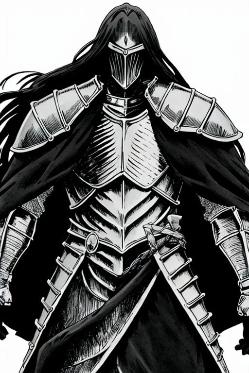 illustration,
slender person,
pronounced facial features,
dark-pale skin,
eyes,
long hair,
small breasts,
knight armor,
armor plate
pronounced facial features,
fur collar,
fingerless gloves,
black and white colors,
black mist background,
looking at viewer,
dynamic light, ultra detail,
extremely detailed CG, full detail,
8k best quality, realistic, 8k,
micro intricate, masterpiece,
by Kentaro Miura
by Tito Kubo