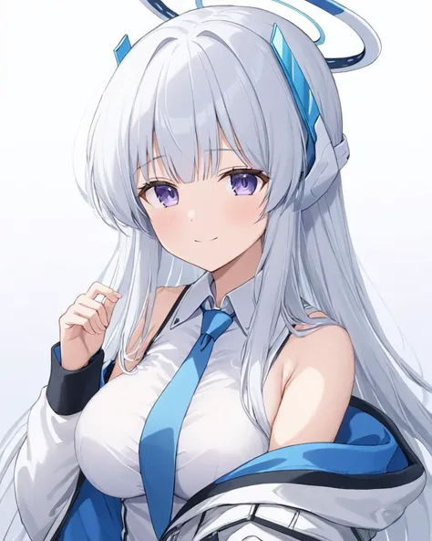 breathtaking,noa \(blue archive\),1girl, solo, breasts, looking at viewer, smile, simple background, shirt, white background, closed mouth, jacket, white shirt, upper body, sidelocks, open clothes, necktie, collared shirt, off shoulder, open jacket, headphones, halo, formal, white jacket, suit, blue necktie, mechanical halo, white suit
<lora:Noa_image220_v1-000040:1> . gorgeous,key visual, vibrant, studio anime,award-winning, professional, highly detailed,high budget, cinemascope