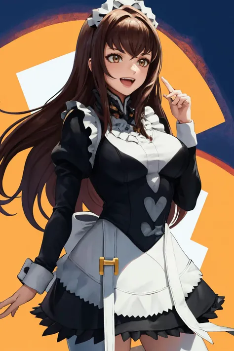 masterpiece, best quality, 1girl, solo, <lora:royalarsenal-lo-richy-v1:1> arsenalrnd, <lora:FEFatesMaid_v1:1> fates maid, :D
