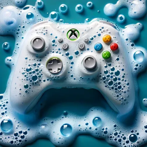ral-dshwshsop xbox controller,bath room background,realistic,highly detailed,lifelike,studio photo,highly detailed,masterpiece,
