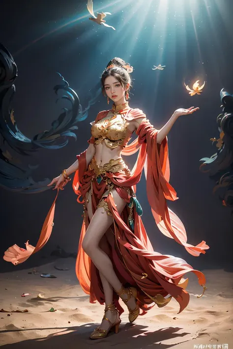 fantasy,illustration,
1girl,full body,
Atmospheric Depth, Dramatic Contrast, Low Key,
dunhuang<lora:dunhuang_20230625021029:0.75>