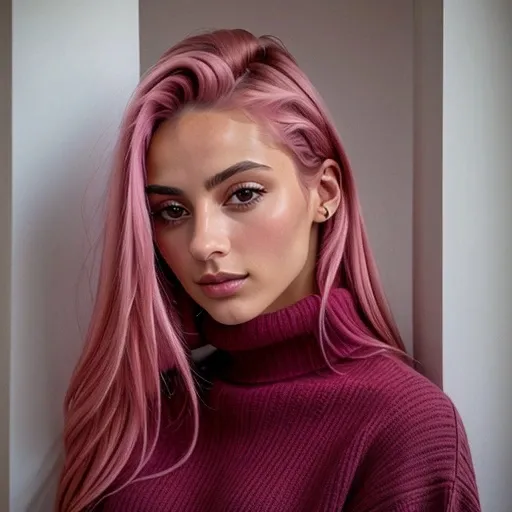 <lora:fitaitana_sd15_512_128_64_v1:1> fitaitana pink hair, 1girl, wearing a turtleneck sweater,, professional, photography, excellent lighting, impeccable, precision, rich colors, deep shadows, clarity, high-resolution, razor-sharp, composition, light and shadow, timeless beauty, captivated, artistry, craftsmanship, elegance, sophistication, exquisite, details, atmosphere, balance, masterful, technique, expertly captured, stunning, visual impact, top-quality, compelling, professional-grade, aesthetics, flawless, remarkable, perfection, attention, dynamic, evocative, nuanced, depth, vibrancy, masterclass, breathtaking, awe-inspiring, high-definition, alluring, enchanting, texture, storytelling, mesmerizing, cinematic, elite, artistry.