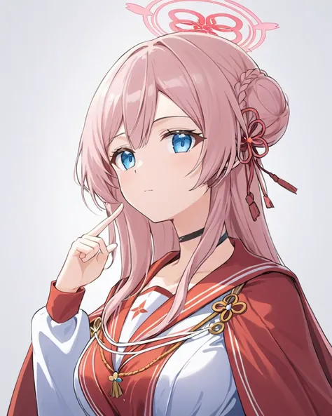 breathtaking,mimori \(blue archive\),1girl, solo, breasts, looking at viewer, simple background, hair ornament, long sleeves, white background, closed mouth, upper body, braid, hand up, sailor collar, hair bun, cape, halo, tassel, handgun, red sailor collar
<lora:Mimori_image95_v1:1> . gorgeous,key visual, vibrant, studio anime,award-winning, professional, highly detailed,high budget, cinemascope