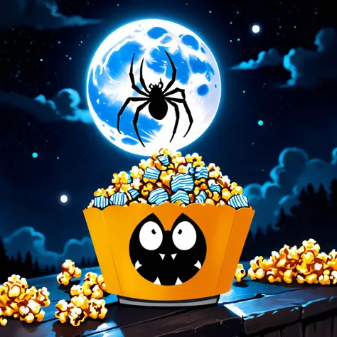 Spider, Supernatural, Caramel Popcorn, Ominous Moonlight,