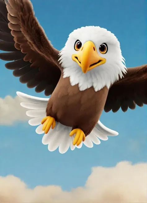 party animals style, an eagle flying in the sky<lora:PartyAnimals_1.0:0.7>