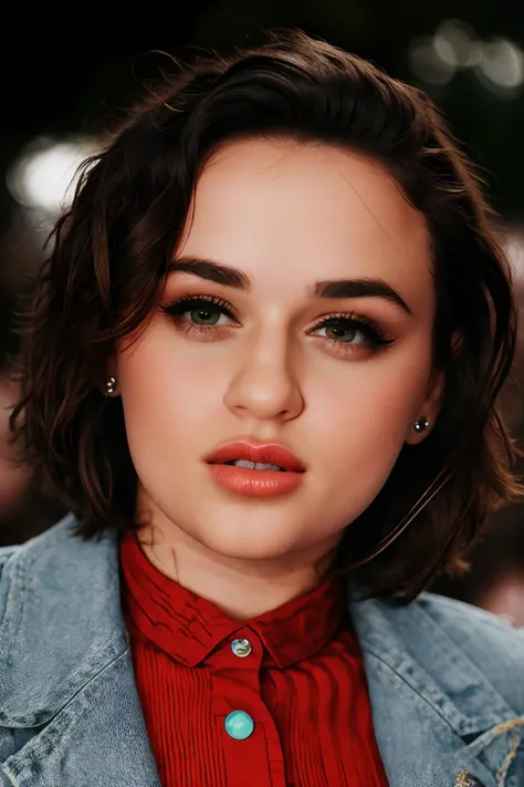 photo of (JK-SD15-V1:0.99), a black haired woman as a star, modelshoot style, photo of the most beautiful artwork in the world, Intricate, High Detail, Sharp focus, dramatic, (Looking straight at the camera), (detailed pupils:1.3), (modern outfit:1.2), (closeup), (red lips), (eye shadow), RAW photo, film still, award winning scene, interesting setting, detailed background, (high detailed skin:1.2)
