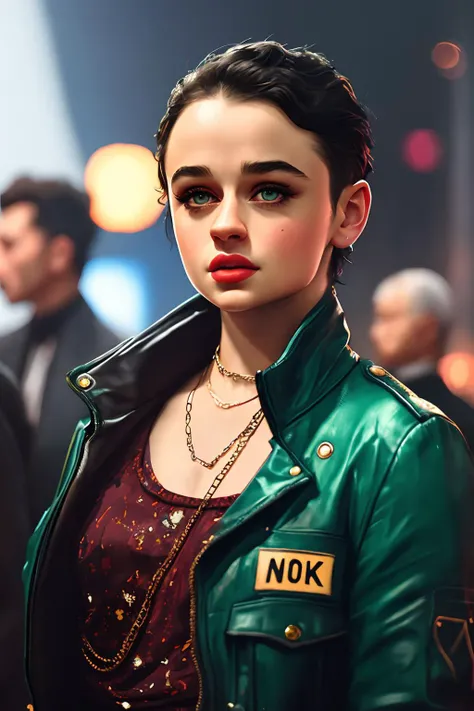 photo of (JK-SD15-V1:0.99), a black haired woman as a star, modelshoot style, (extremely detailed CG unity 8k wallpaper), photo of the most beautiful artwork in the world, professional majestic oil painting by Ed Blinkey, Atey Ghailan, Studio Ghibli, by Jeremy Mann, Greg Manchess, Antonio Moro, trending on ArtStation, trending on CGSociety, Intricate, High Detail, Sharp focus, dramatic, photorealistic painting art by midjourney and greg rutkowski, (waist chain), ((comicon event)), ((standing on the red carpet)), ((paparazzi in the background)), (looking at viewer), (detailed pupils:1.3), (modern outfit:1.2), (closeup), (red lips), (eye shadow)