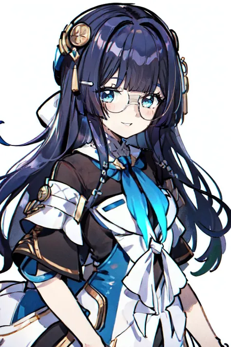 1girl, solo, best quality, masterpiece, perfect anime illustration, ultra highres, <lora:pela-v100:1:1:lbw=Character>, pela, <lora:animeoutlineV4_16:0.6:0.6:lbw=Style>, (white outline), small breast, looking at viewer, smile, blush, white background, (intricate_detail)