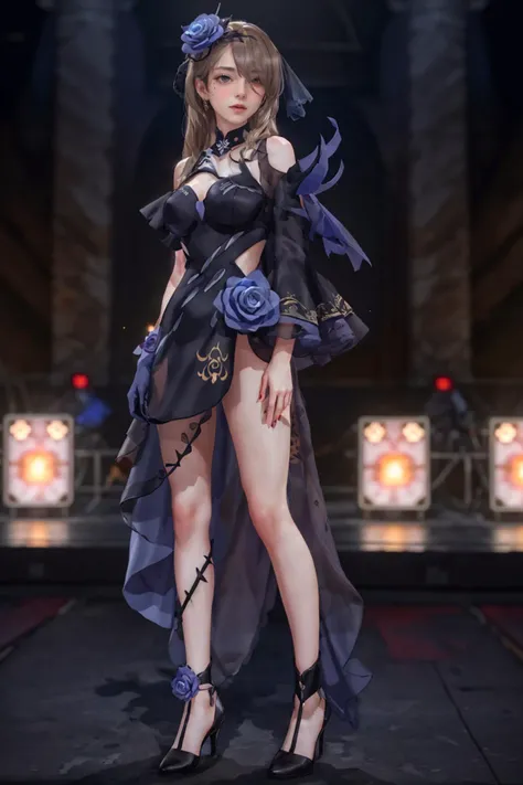 highres,absurdres,masterpiece,best quality,original,extremely detailed CG,extremely detailed wallpaper,perfect lighting,looking at viewer,bare hands,standing on stage,1girl,blurry background,
<lora:hot_as:0.7>, aqueous springtide,raiden mei,herrscher of thunder,