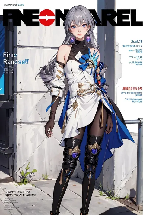 (8k, best quality, masterpiece), ultra-detailed, (high detailed skin),
contrapposto, male model, (hot:0.7), fine fabric emphasis, wall paper, crowds, fashion, Lipstick, depth of field, street, in public, Magazine cover, (title), (Magazine cover-style illustration of a cool man), posing in front of a colorful and dynamic background. (The text on the cover should be bold and attention-grabbing, with the title of the magazine and a catchy headline),
<lora:xtyaya-v100-000018:0.75:lbw=char>, xtyaya, 1girl, grey eyes, thigh boots, jewelry, black footwear, earrings, bangs, grey hair, long hair drill hair, brown gloves, bare shoulders, dress, black pantyhose,
<lora:EnvyBetterHands LoCon_beta2 è¾
å©:1>, (good hands,nice hands:0.6),
(beautiful_face), ((intricate_detail)),
((finely_detailed)), fine_fabric_emphasis,
((glossy)),
