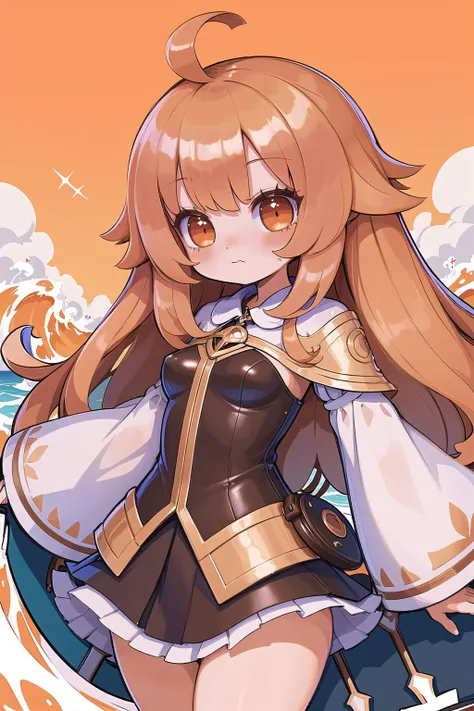 (masterpiece, best_quality, ultra-detailed, immaculate:1.3), epic, illustration, welcoming, 1girl, summoner, matte brown hair with red-orange highlights, Surfer Waves, in a British metropolis, in a smithy, bombshell hair, white hair, ahoge, ojou-sama pose<lora:EnvyCuteMix11:1>