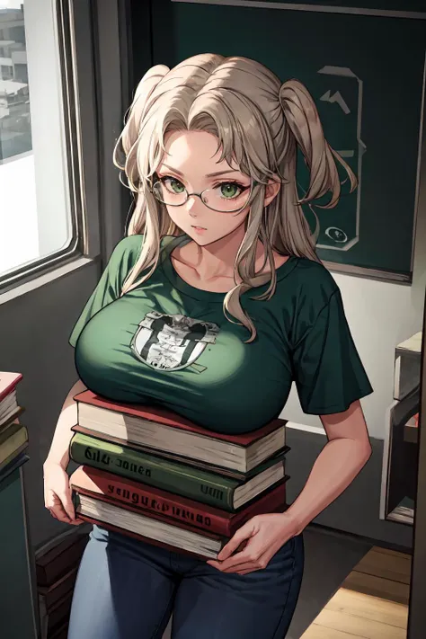 from above, solo, imu, (giant breasts:1.3), glasses, jeans, green t-shirt, carried breast rest, carrying, pack of books, (school:1.2)
<lora:imu-nvwls-v1:0.8>
<lora:add_detail:0.7>
<lyco:GoodHands-beta2:0.7>
<lora:CarriedBreastRestV1:0.8>