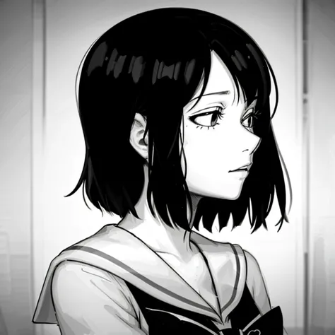 1girl,  <lyco:Telepurte-63:0.8>, <lora:rib_bone_v5:0.8>, monochrome, grayscale, <lora:SailorSaturnV1:1> sailor_saturn, bob_cut