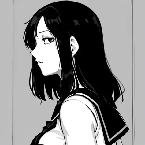 1girl,  <lyco:Telepurte-63:0.8>, <lora:rib_bone_v5:0.8>, monochrome, grayscale, <lora:SailorSaturnV1:1> sailor_saturn, bob_cut, upper_body, sailor_collar