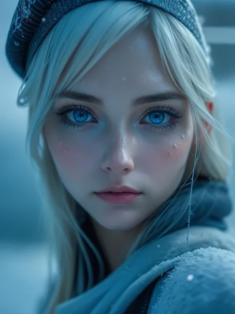 1 femaleã(european:1.5)ã(late 20s)ã(super beautiful)ã(beautiful face:1.5)ã(detailed face:1.5)ã(blue eyes)ãblondeãshallow depth of fieldãIt had been snowing since I got off the night train..ãI can only hear the sound of the seaãI also took the ferry alone..ãStaring at the frozen seagulls