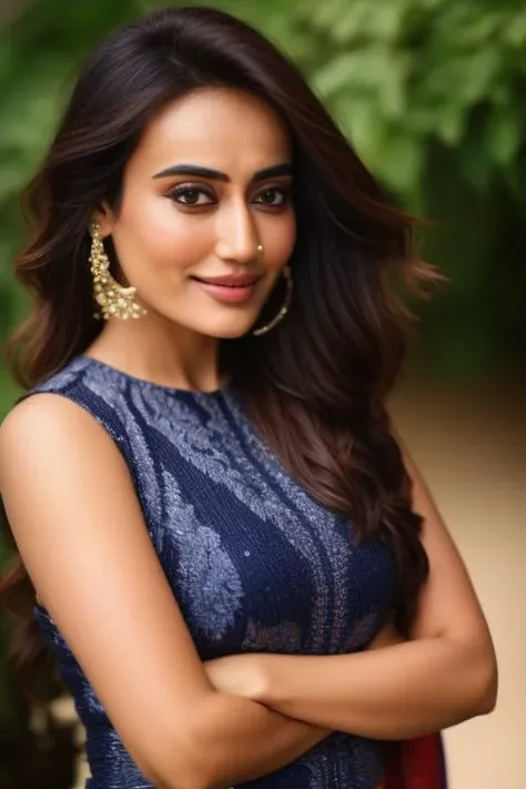 high quality photo of a 28-year-old surbhijo woman ,Stuning Pose, detailed face, Sony A7s3 Camera, Sigma Art 1.2 85MM lens <lora:surbhijo:1>