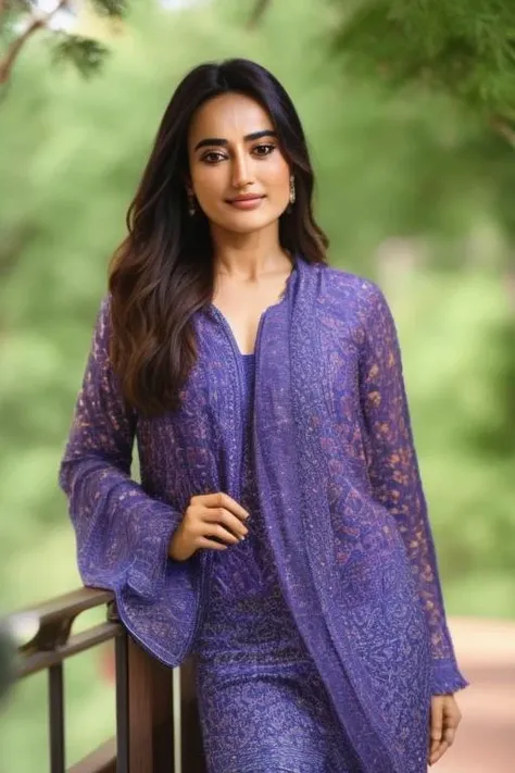 high quality photo of a 28-year-old surbhijo woman ,Stuning Pose, detailed face, Sony A7s3 Camera, Sigma Art 1.2 85MM lens <lora:surbhijo:1>