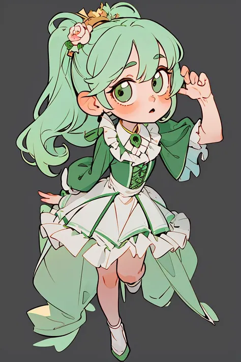 (masterpiece, best quality), 1girl, Pale green <lora:test_little_papapa:1> IRIaStyle, chibi