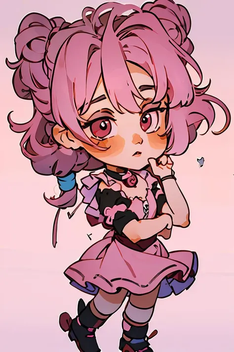(masterpiece, best quality), 1girl, Pink <lora:test_little_papapa:1> IRIaStyle, chibi