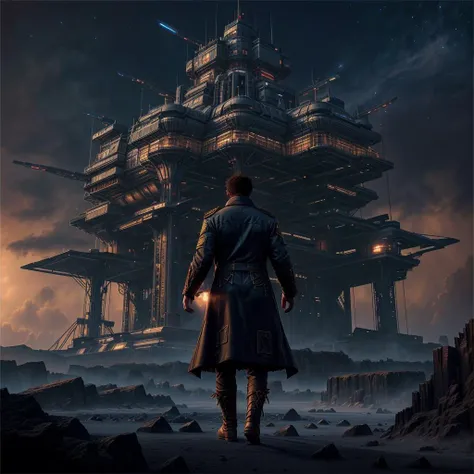 young dark magician in an elegant black caftan and a heavy fur coat, (dark coat and suit:1.2), 20 year old man with light bristles, <lora:FireUniverse:1>, (upper body), mage-commander of the army of Darkness, (close up), the commander stands on the ruins of the captured city, destroyed war-torn citadel on background, (all in fire and blood), disdain, angry, tired, looking at camera, evil army on background, highly detailed, 8k HD, photorealistic digital art trending on Artstation 8k HD high definition detailed realistic, masterpiece, high quality, sharp focus, hdr, cinema shot, trending on ArtStation, Intricate, High Detail, Sharp focus, dramatic, photorealistic painting art by midjourney, <lora:add_detail:0.5>