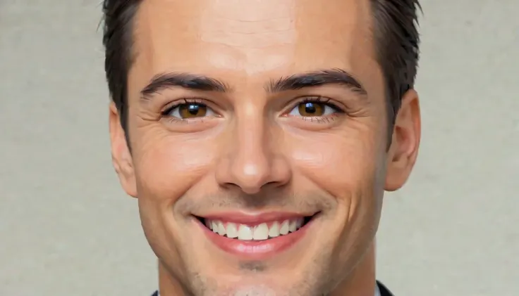 man, closeup of smiling face
