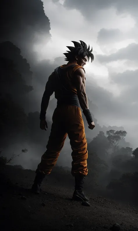 .<lora:rMadArt3_NoiseOffset:1>, <lora:sonGokuLora_offset:1>, _Emotions_grin512, Portrait of Goku, action pose, epic scene photorealistic, cinematic lighting, dark atmosphere, volumetric lighting, action pose, epic scene, lots of fine detail, movie style, photography, natural textures, natural light, natural blur, photorealism, cinematic rendering, ray tracing, highest quality, highest detail, Cinematic, Blur Effect, Long Exposure, 8K, Ultra-HD, Natural Lighting, Moody Lighting, Cinematic Lighting, hyper-realistic, vibrant, 8k, detailed, ultra detail,