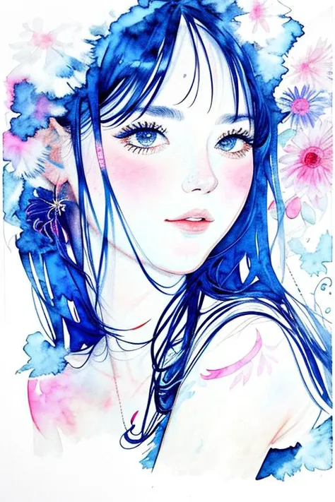 (illustration:1.2),masterpiece, best quality, 1girl,watercolor \(medium\) painting, <lora:Watercolor-000012:1>