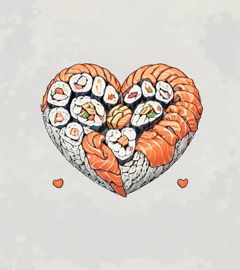 <lora:SushiStyle v1:1> SushiStyle heart shaped heart