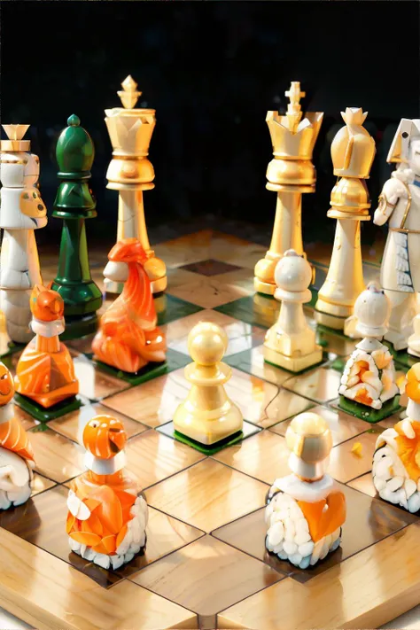 <lora:sushistyle:1.0>, SushiStyle chess board || masterpiece, perfect quality, sharp focus, shallow depth of field, 8k