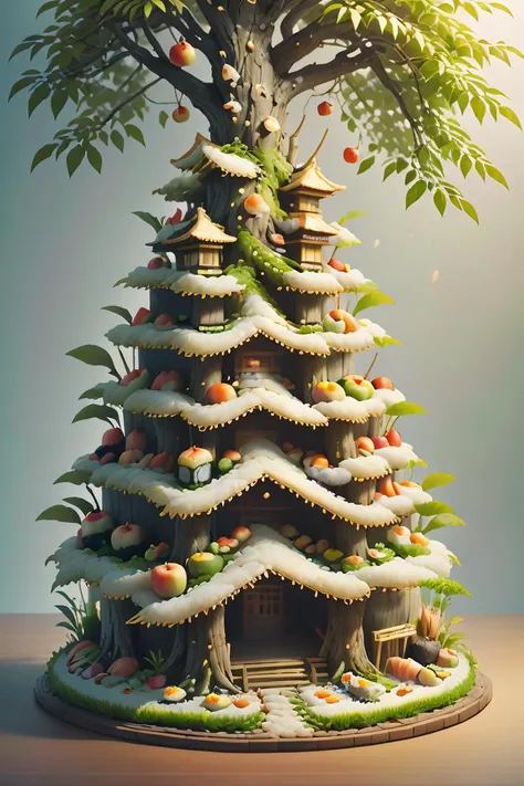 <lora:SushiStyle:1.3>,SushiStyle Full of fruit and apple trees,(Masterpiece:1.3) (best quality:1.2) (high quality:1.1),
