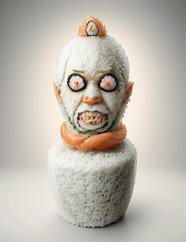SushiStyle made out of rice , Hantu Jepun, 8K, <lora:SushiStyle:0.8>