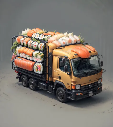 <lora:SushiStyle v1:1> SushiStyle truck