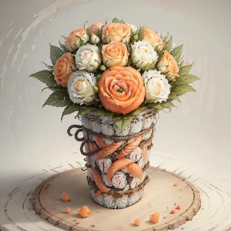 <lora:SushiStyle v1:1> SushiStyle bouquet of roses