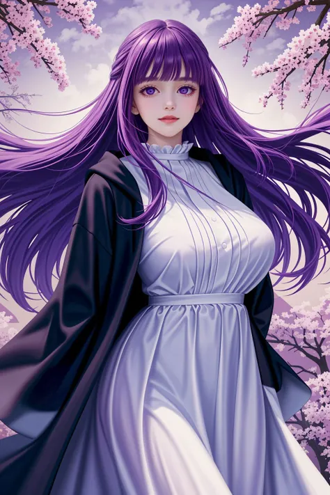 <lora:lcm_lora_sd15:1>,
(masterpiece,best quality,8k,beautiful and aesthetic:1.2),
solid-best-physical-appearance-perfect::2,
cosplay,Smile,(HUGE BREASTS),(floating hair:1.2),PERFECTEYES EYES,narrow_waist,slender,skinny,(dynamic_angle),sexy posture,
<lora:(lv)P+h<.fern_(sousou_no_frieren)_v1:0.7>,
aafern,purple eyes,long hair,purple hair,blunt bangs,
long dress,white dress,black robe,long sleeves,
<lora:[R]Xn}0{LORA.add_detail:0.2>,
<lora:[OMQ*S][vw<w[.locon_perfecteyes_v1_from_v1_64_32:0.6>,