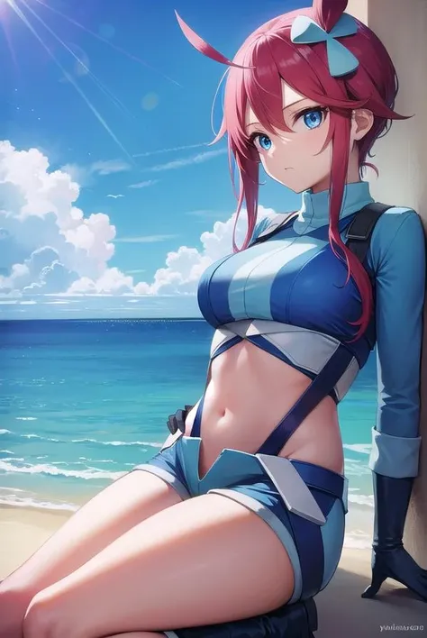 Legs open holding thighs with both hands, legs like camel, bob-haired red-haired girl wearing a navy blue school swimsuit (dress) with open legs and digging into the crotch, Moriman, crab crotch, transparent areola, legs open at M, taken from below, butt meat, panties that bite in, buttocks visible,, red eyes, glaring, contempt, beautiful woman, toilet, real, masterpiece, high quality, Squirt, Swimwear